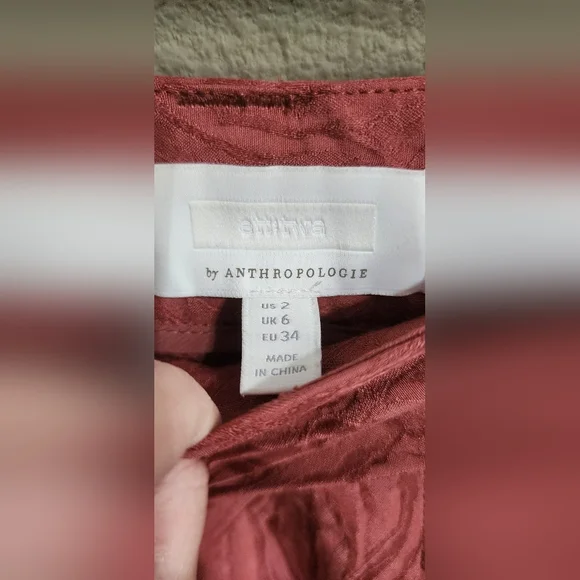 Ett:twa By Anthropologie Aubade Mauve Pink Tie waist Pants Size 2 - Picture 5 of 6